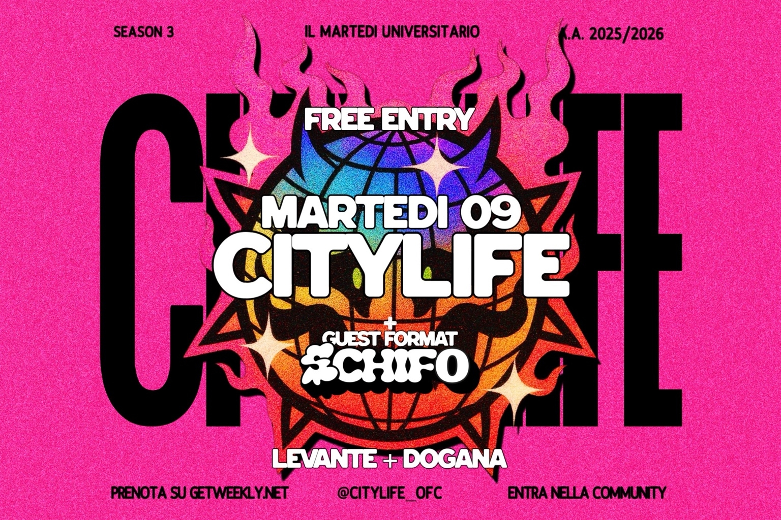 CityLife: il Martedì Universitario w// Party Schifo – 9 Dicembre