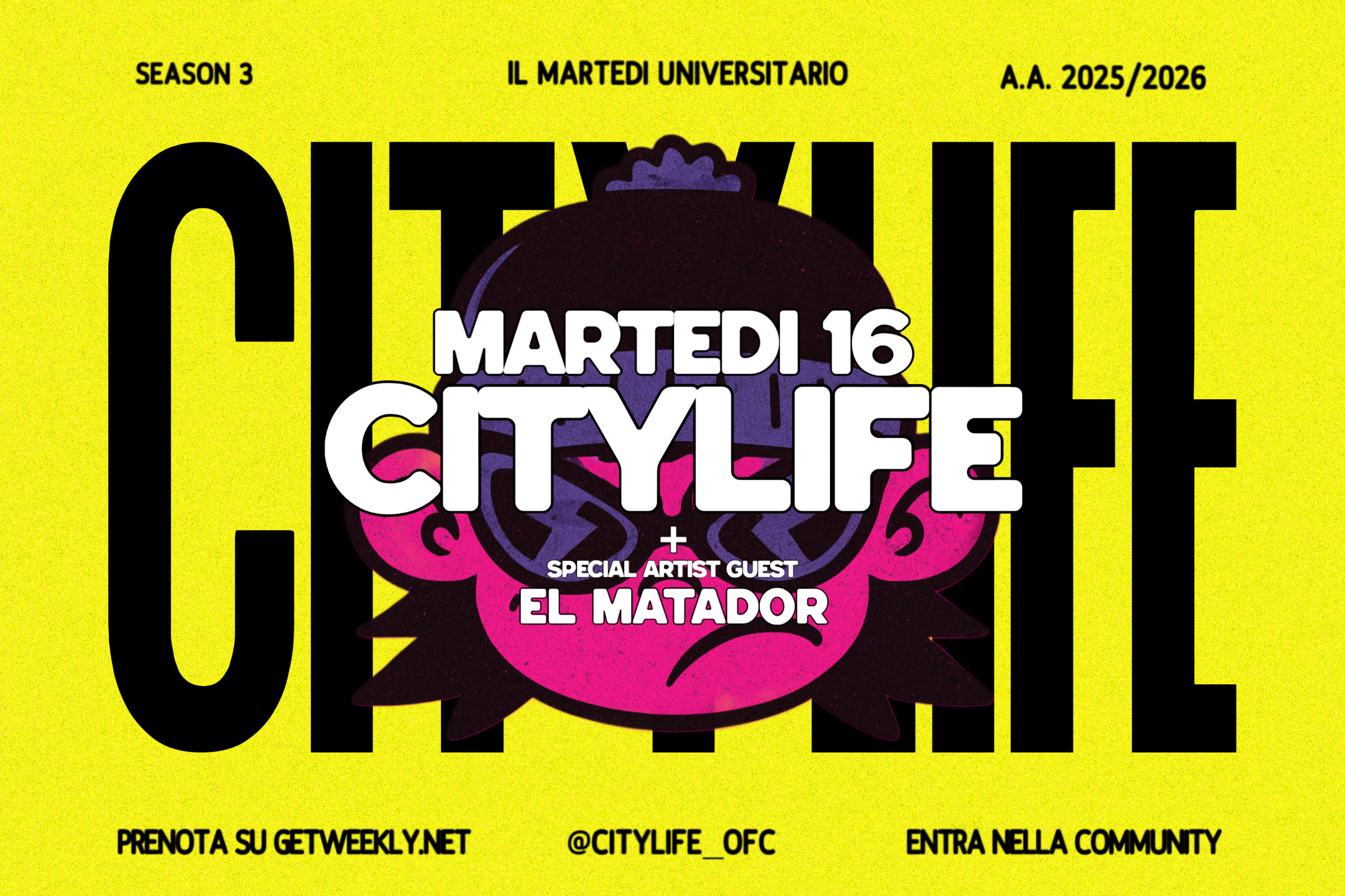 CityLife: il Martedì Universitario w// El Matador – 16 Dicembre